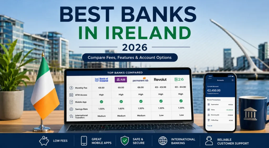 Comparison of the Best banks in Ireland for current accounts and savings in 2026